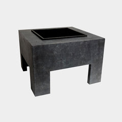Square Fire Bowl & Square Console Granite 40cm Height 58cm Width Pots & Planters